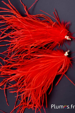 Hanger struisvogel - 10 cm - rood